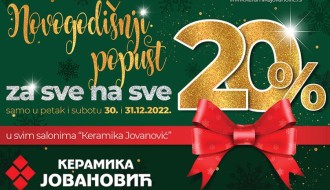 Velika novogodišnja akcija (30-31. decembar) u "Keramici Jovanović"