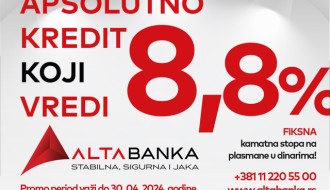 Posebna ponuda ALTA banke, kredit koji apsolutno vredi!