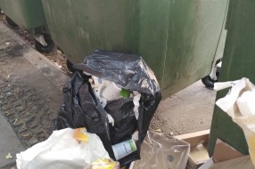 Građani odlažu smeće pored polupraznog kontejnera (Ulica Đure Đakovića)