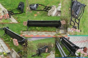 Vandalizam na Radijalcu (polomljene klupe i kante za smeće)