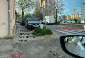 Izlaz iz Sterijine ulice na ulicu Arsenija Čarnojevića (nepregledno)