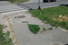 Rupa na stazi, ugao Bajskog i Karadjordjevog puta.