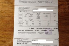 Račun za vodu na kućnu adresu + 20%