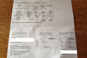 Račun za vodu na kućnu adresu + 20%