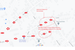 Neasfaltiran deo Avalske ulice i nemogućnost prolaska dva auta u delu Jovana Cvijića