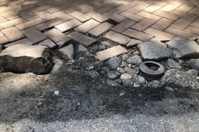 Oštećenje kolovoza na raskrsnici