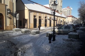 Žardinjere ili stubići na delu Trga republike do hotela "Forum"