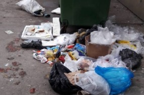 Prepuni kontejneri i smeće oko njih ispred zgrade na Radijalcu