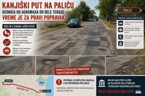 Primedba na stanje kolovoza na Kanjiškom putu na Paliću