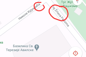 Udarne rupe kod Katedrale