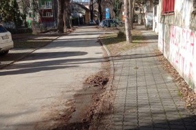Ulica Ivana Gorana Kovačića blatnjava od lišća