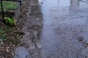 Loše stanje pešačke staze na Beogradskom putu kod Lidla