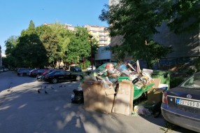 Prepunjeni kontejneri i zapuštena zelena površina u Šumskoj ulici