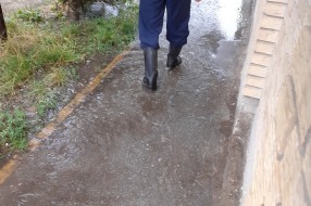 Poplavljeni trotoar u Ulici braće Majer
