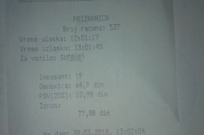 Naplata parkiranja na zatvorenom parkingu