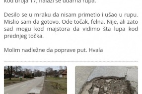 Udarna rupa na Pačirskom putu ponovo spremna za krpljenje