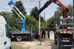 Nagnuta bandera elektrovoda u Jorgovanskoj ulici