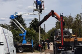 Nagnuta bandera elektrovoda u Jorgovanskoj ulici
