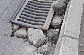 Urušena slivna rešetka na Beogradskom putu