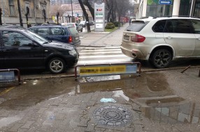 Pešački prelaz sa preponama (ulica Matije Korvina)