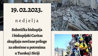 Biskupijsko sakupljanje za oštećene u potresima u Turskoj i Siriji