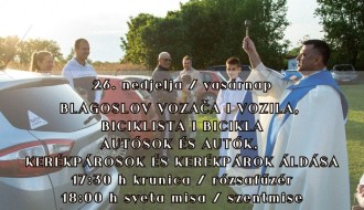 Blagoslov vozača i vozila,  biciklista i bicikla na Bunariću