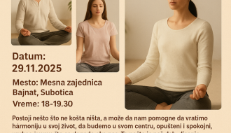 Besplatna radionica opustanja i meditacije, antistres program za sve!