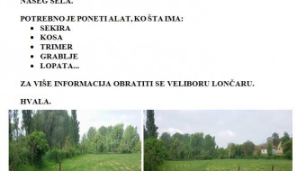 Radna akcija sređivanja terena za veliki fudbal u Bajmoku