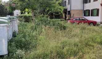 Košenje trave na javnoj površini u trouglu ulica Miloša Crnjanskog, Save Kovačevića i Hrastovoj