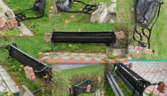 Vandalizam na Radijalcu (polomljene klupe i kante za smeće)