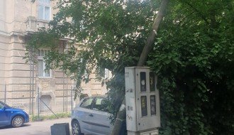 Slomljena drvena bandera kod MESŠC-a