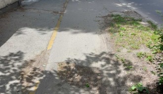 Rupa na biciklističkoj stazi na Segedinskom putu