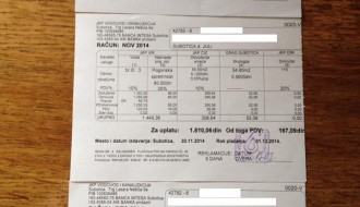 Račun za vodu na kućnu adresu + 20%