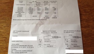 Račun za vodu na kućnu adresu + 20%