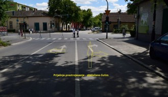 Prestrojavanje -  raskrsnica ulica Matije Gupca i Maksima Gorkog