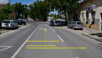 Prestrojavanje -  raskrsnica ulica Matije Gupca i Maksima Gorkog