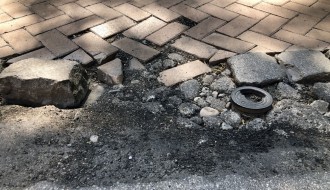 Oštećenje kolovoza na raskrsnici