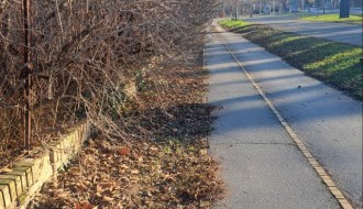 Zapušteno šiblje i granje na delu pešačko-biciklističke staze
