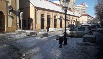 Žardinjere ili stubići na delu Trga republike do hotela "Forum"