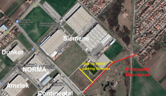Predlog za asfaltiranje puta iza Industrijske zone (produžetak Mačvanske) u cilju smanjenja gužve