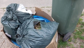 Odnošenje kućnog smeća pored kante