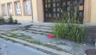 Železnička stanica obrasla korovom