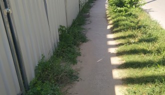 Zarastao trotoar (ugao ulica Sekereš Lasla i Frankopanske)