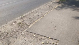 Rupa na biciklističkoj stazi na Segedinskom putu