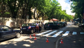 Farbanje pešačkih prelaza - zastoj u saobraćaju