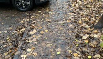 Blato od neočišćenog lišća u Ulici Ivana Gorana Kovačića