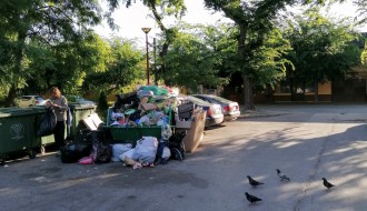 Prepunjeni kontejneri i zapuštena zelena površina u Šumskoj ulici