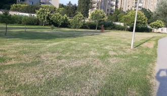 Košenje trave u centralnom parku na Prozivci