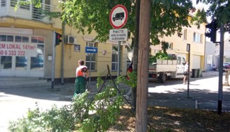 Saobaćajni znakovi zarasli u rastinje