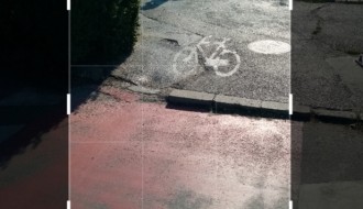 Oštećena biciklistička staza na prelazu kod Lidla